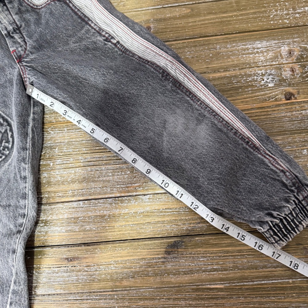 Vintage OshKosh Overalls Joe's Garage Gray Denim Kids Sz 5 Made USA Retro 90s - Picture 10 of 10